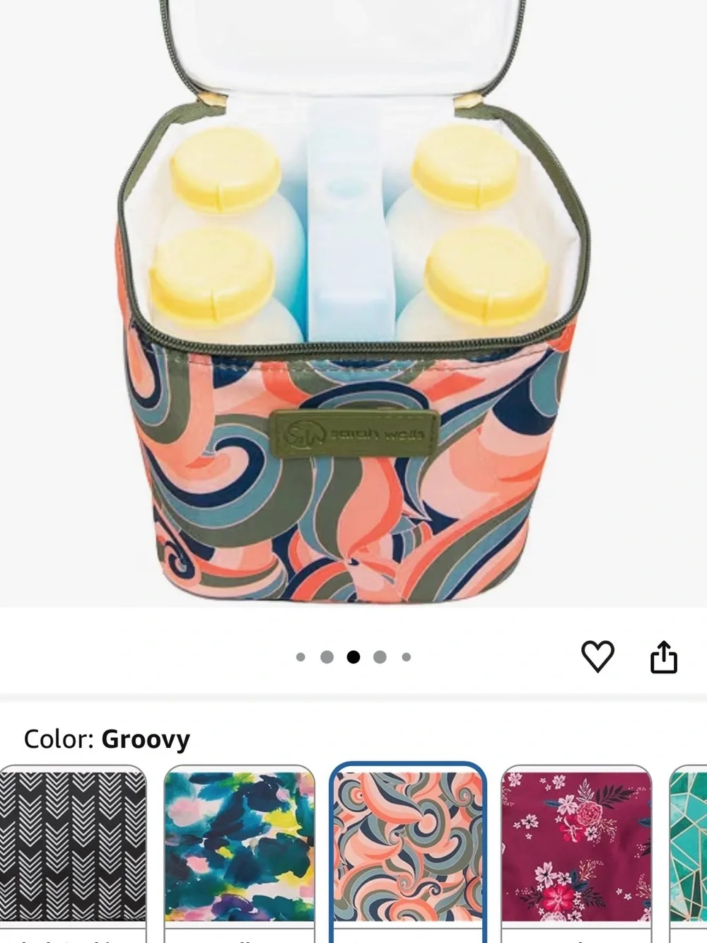 NWOT Lizzy Breast Pump Tote Bundle by Sarah Wells Groovy Print